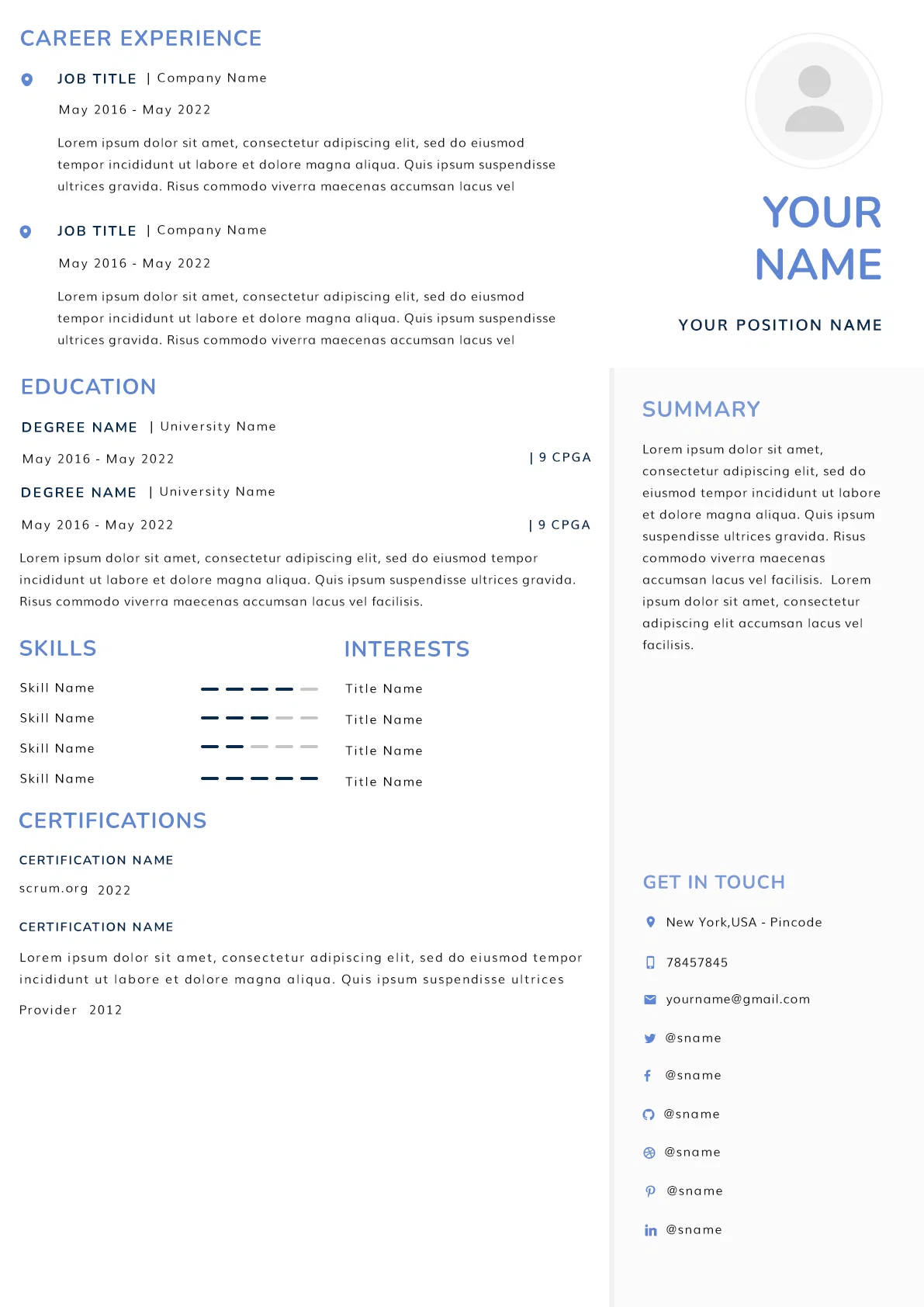 resume format for call center job fresher